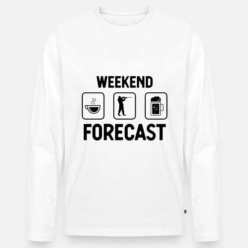 Wochenendprognose 1 - (2) - Männer Premium Bio Langarmshirt - Weiß