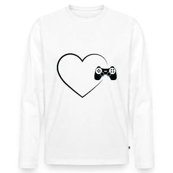 Ligne Herzspiel - GA - T-shirt manches longues Premium bio Homme - blanc - Devant - Nico (187cm)