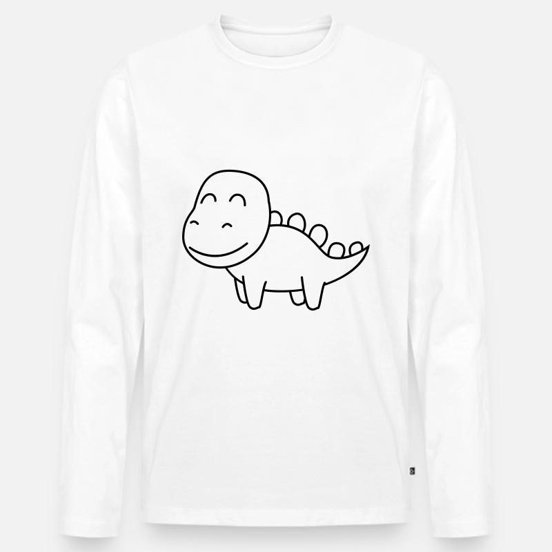 Dinosaurier stegosaurus Comic - Männer Premium Bio Langarmshirt - Weiß