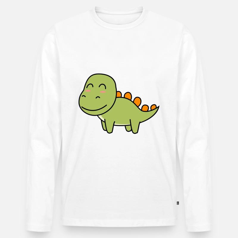 Dinosaurier stegosaurus Comic - Männer Premium Bio Langarmshirt - Weiß