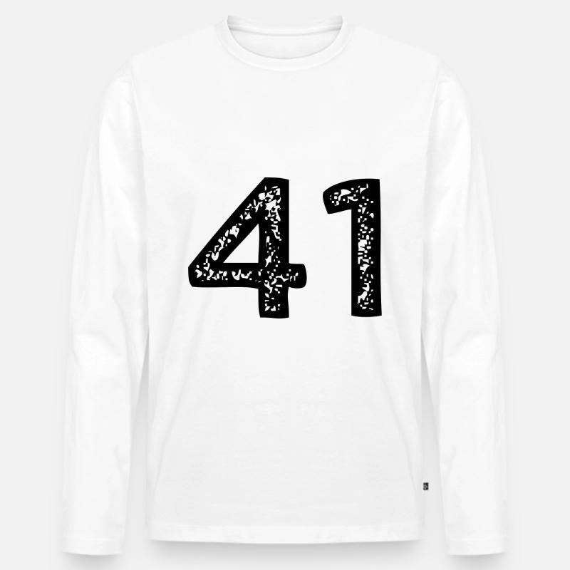 41 Zahl Trikot - Männer Premium Bio Langarmshirt - Weiß