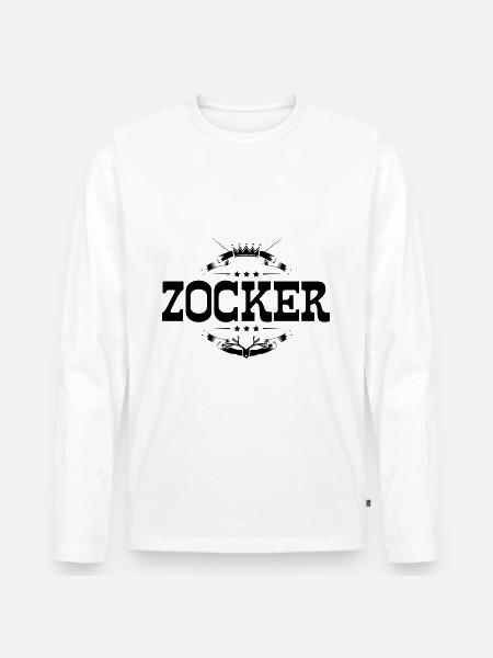 Zocker Gamer - Männer Premium Bio Langarmshirt - Weiß