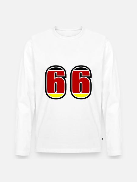 66 Number Germany Jersey - Men's Premium Organic Long Sleeve Shirt - white