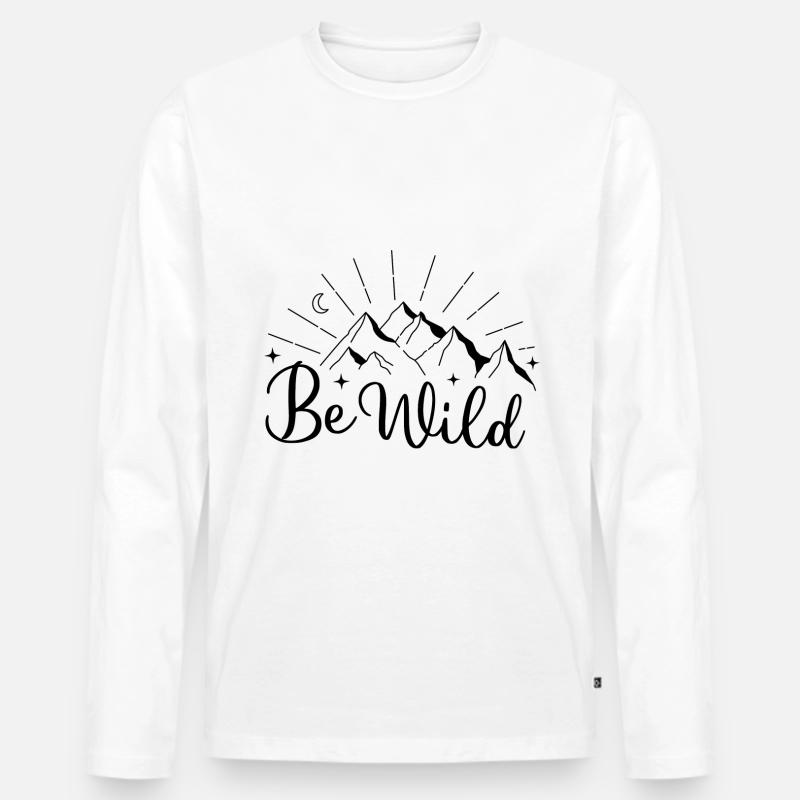 Wild sein - - Männer Premium Bio Langarmshirt - Weiß