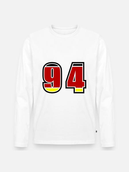94 Number Germany Jersey - Men's Premium Organic Long Sleeve Shirt - white
