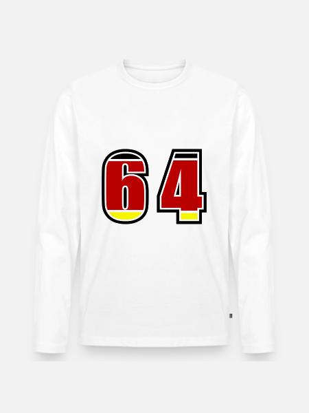 64 Number Germany Jersey - Men's Premium Organic Long Sleeve Shirt - white
