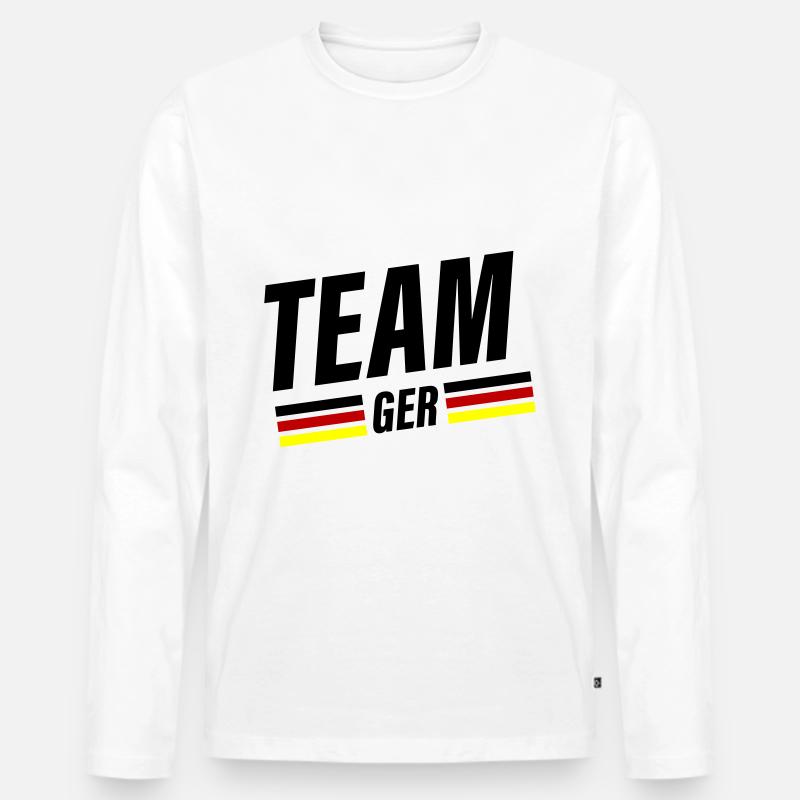 Team Germany - Männer Premium Bio Langarmshirt - Weiß