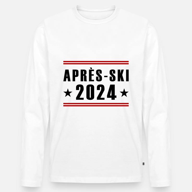 Apres Ski 2024 - Männer Premium Bio Langarmshirt - Weiß