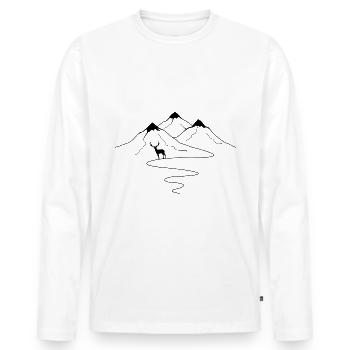 Mountain trail curves and hunting - (2) - Men's Premium Organic Long Sleeve Shirt - white - Front - Nico (187cm)