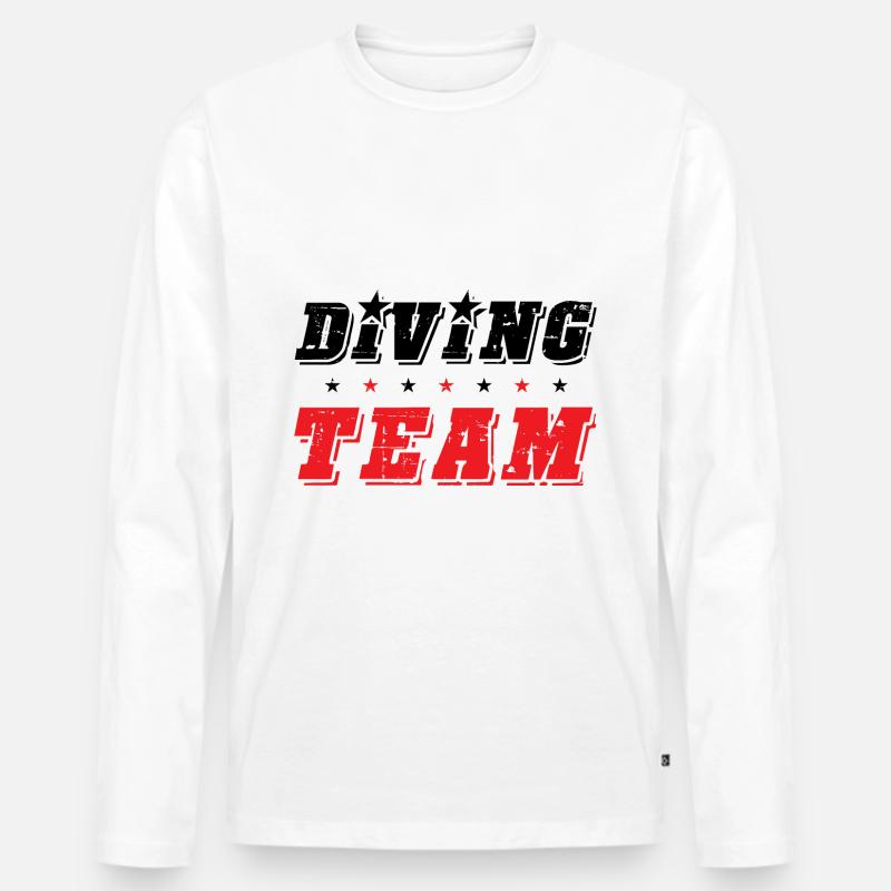 Diving Team - Männer Premium Bio Langarmshirt - Weiß