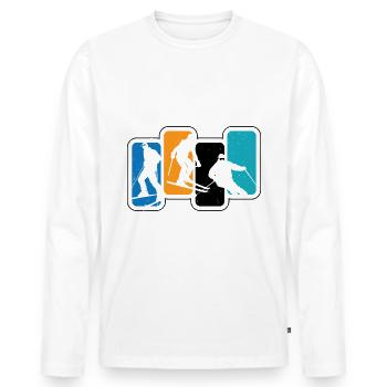 Récolte du skieur - (s.k) - T-shirt manches longues Premium bio Homme - blanc - Devant - Nico (187cm)