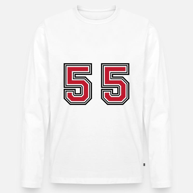 55 Zahl Symbol - Männer Premium Bio Langarmshirt - Weiß