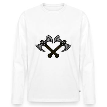Élément de hache - T-shirt manches longues Premium bio Homme - blanc - Devant - Nico (187cm)