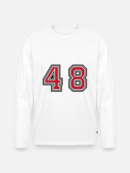 48 Zahl symbol - Männer Premium Bio Langarmshirt - Weiß