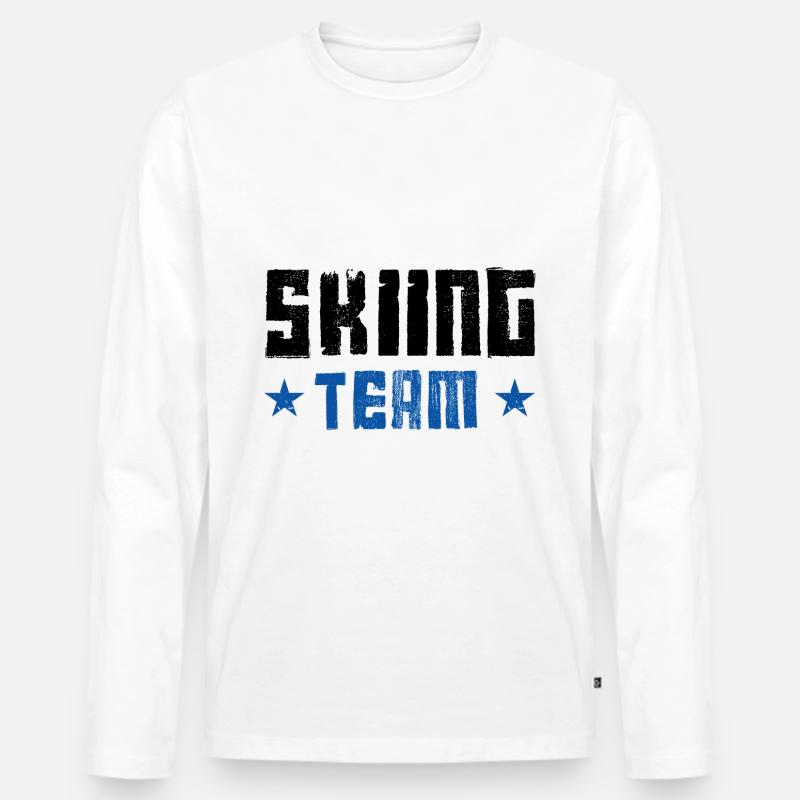 Skiing Team - Männer Premium Bio Langarmshirt - Weiß