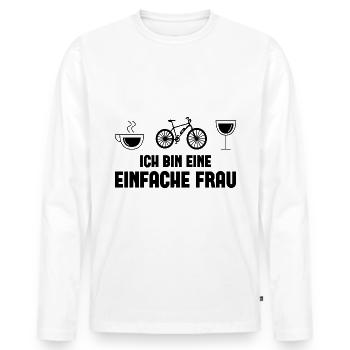 Ich bin ein Einfache Frau - (2) - Männer Premium Bio Langarmshirt - Weiß - Vorne - Nico (187cm)