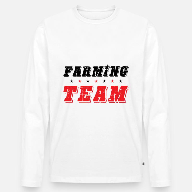 Farming Team - Männer Premium Bio Langarmshirt - Weiß