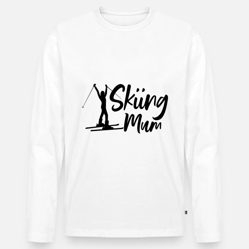 Ski-Mama - - Männer Premium Bio Langarmshirt - Weiß