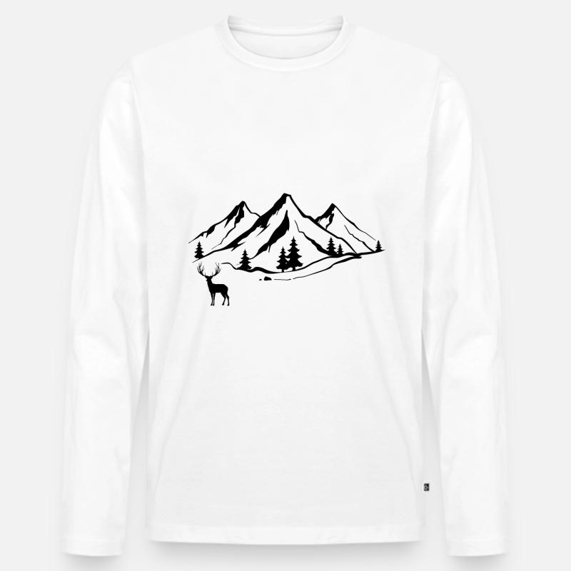 Berg 1 und Jagd - (3) - Männer Premium Bio Langarmshirt - Weiß