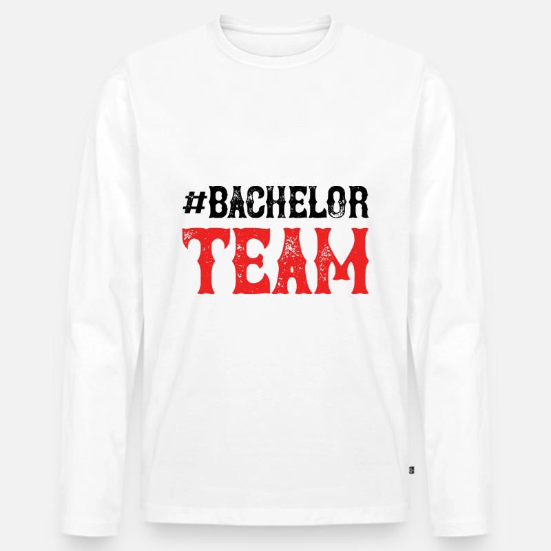 Bachelor Team - Männer Premium Bio Langarmshirt - Weiß