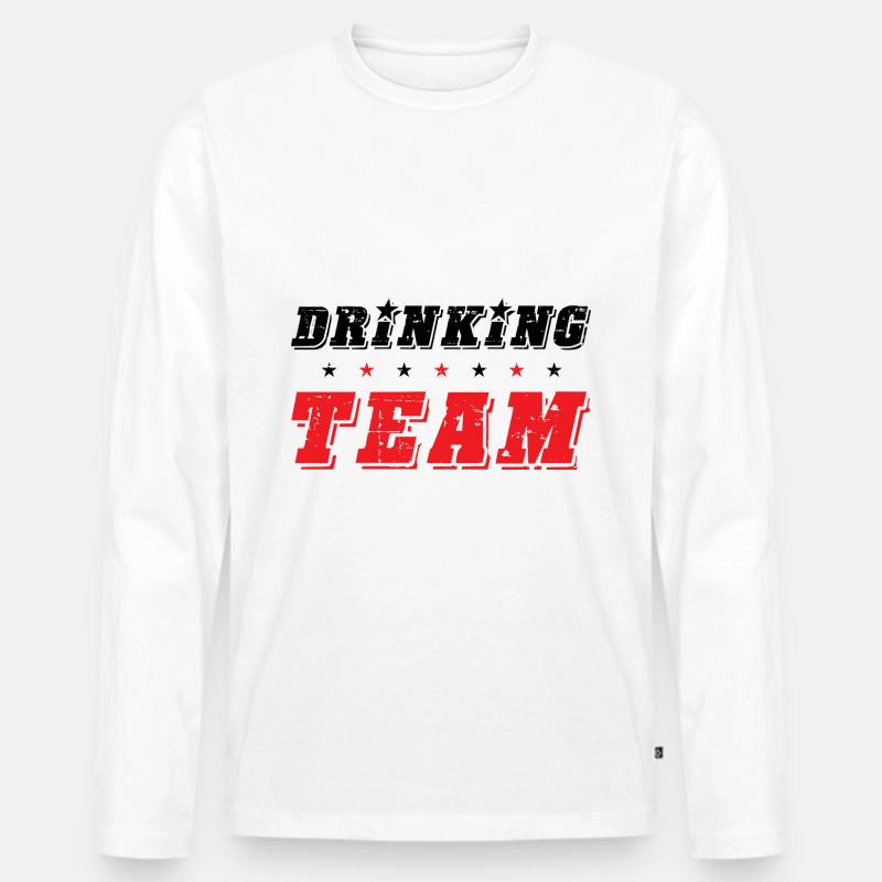 Drinking Team - Männer Premium Bio Langarmshirt - Weiß