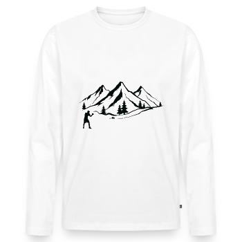Berg 1 Boîtes - Bo - T-shirt manches longues Premium bio Homme - blanc - Devant - Nico (187cm)
