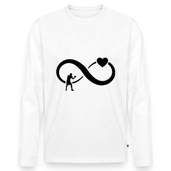 Infinity Heart et la boxe - - T-shirt manches longues Premium bio Homme - blanc - Devant - Nico (187cm)