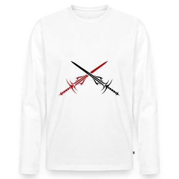 Sword Element - Men's Premium Organic Long Sleeve Shirt - white - Front - Nico (187cm)
