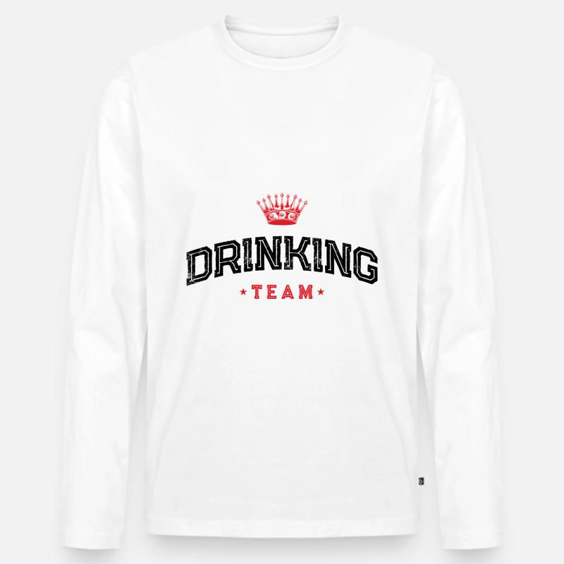 Drinking Team - Männer Premium Bio Langarmshirt - Weiß