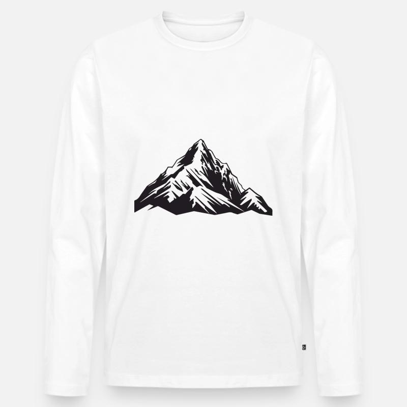 Landschaft Berge - Männer Premium Bio Langarmshirt - Weiß