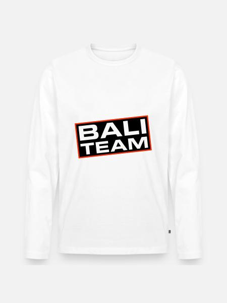 Bali Team - Männer Premium Bio Langarmshirt - Weiß