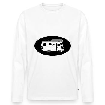 Semicircle and Camping - (3) - Men's Premium Organic Long Sleeve Shirt - white - Front - Nico (187cm)