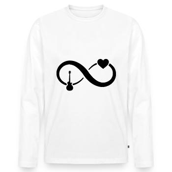 Infinity Heart et Guitare - - T-shirt manches longues Premium bio Homme - blanc - Devant - Nico (187cm)