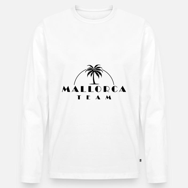 Mallorca Team - Männer Premium Bio Langarmshirt - Weiß