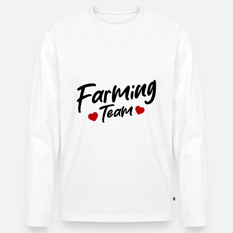 Farming Team - Männer Premium Bio Langarmshirt - Weiß