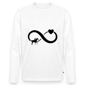 Infinity Heart and Horse 1 - - Men's Premium Organic Long Sleeve Shirt - white - Front - Nico (187cm)
