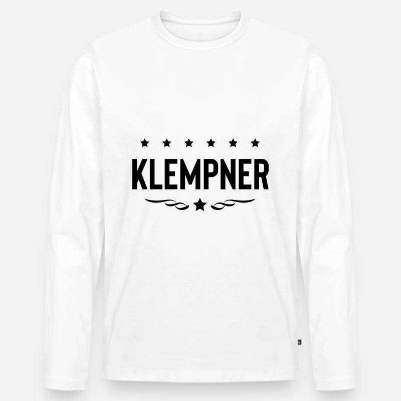 Klempner Beruf - Männer Premium Bio Langarmshirt - Weiß