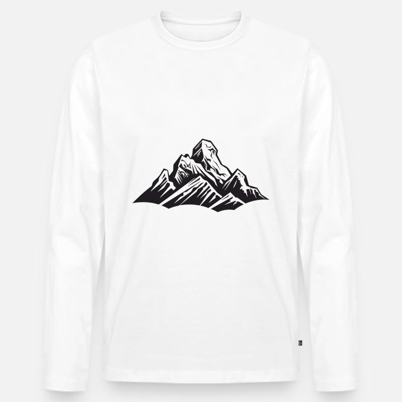 Mountains Landschaft Symbol - Männer Premium Bio Langarmshirt - Weiß