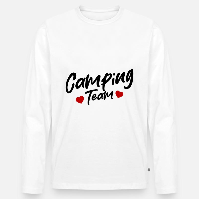 Camping Team - Männer Premium Bio Langarmshirt - Weiß