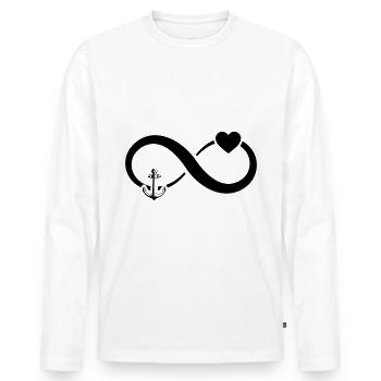 Infinity Heart and Sailing 1 - - Men's Premium Organic Long Sleeve Shirt - white - Front - Nico (187cm)