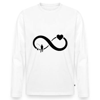 Infinity Heart and Fishing - - Männer Premium Bio Langarmshirt - Weiß - Vorne - Nico (187cm)