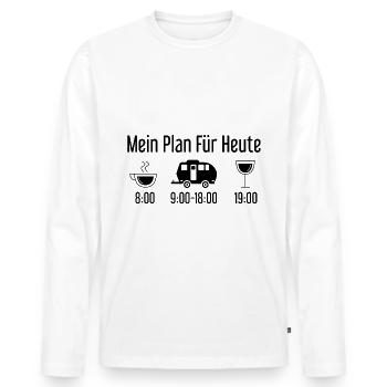 Mein Plan für Heute 2 - (2) - Männer Premium Bio Langarmshirt - Weiß - Vorne - Nico (187cm)