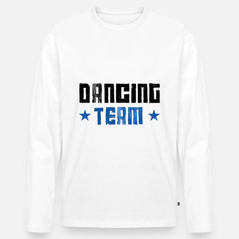 Dancing Team - Männer Premium Bio Langarmshirt - Weiß