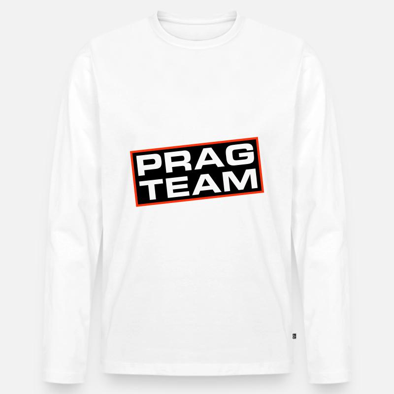 Prag Team - Männer Premium Bio Langarmshirt - Weiß