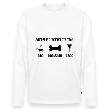 Mon jour parfait 4 - (2) - T-shirt manches longues Premium bio Homme - blanc - Devant - Nico (187cm)