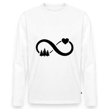 Unendlichkeit Herz und Bäume - - Männer Premium Bio Langarmshirt - Weiß - Vorne - Nico (187cm)