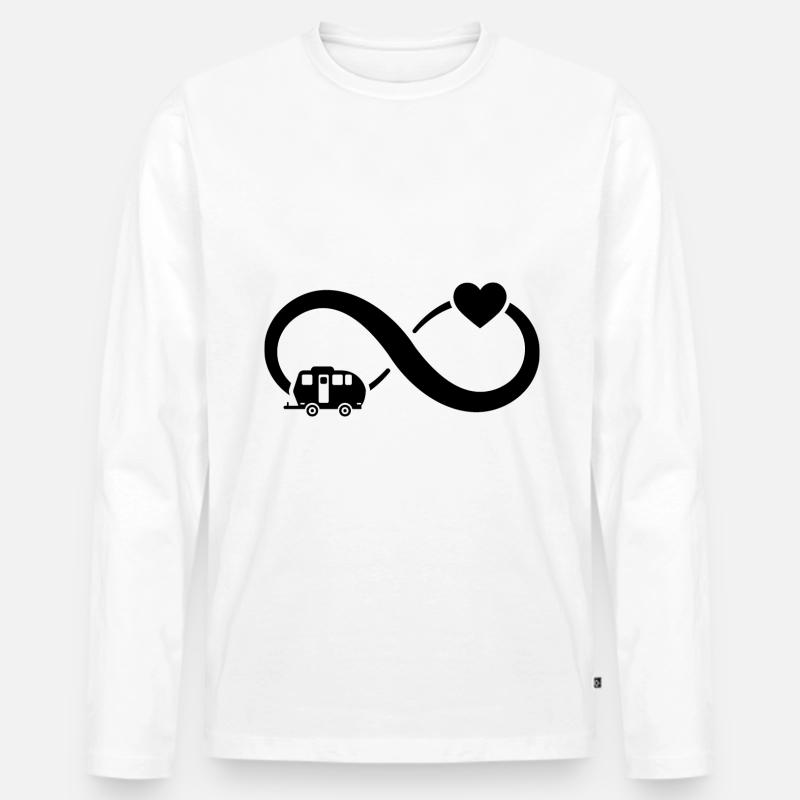 Unendlichkeit Herz und Camping 2 - - Männer Premium Bio Langarmshirt - Weiß