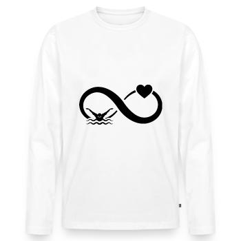 Unendlichkeit Herz und Schwimmen - - Männer Premium Bio Langarmshirt - Weiß - Vorne - Nico (187cm)