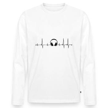 Puls Kopförer - Men's Premium Organic Long Sleeve Shirt - white - Front - Nico (187cm)