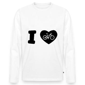 I love bike - - Men's Premium Organic Long Sleeve Shirt - white - Front - Nico (187cm)